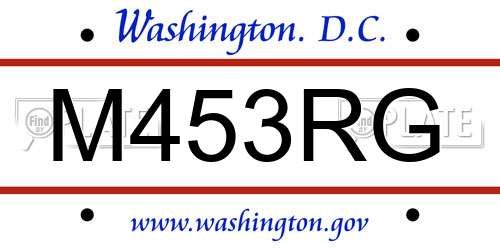 M453RG District Of Columbia License Plate