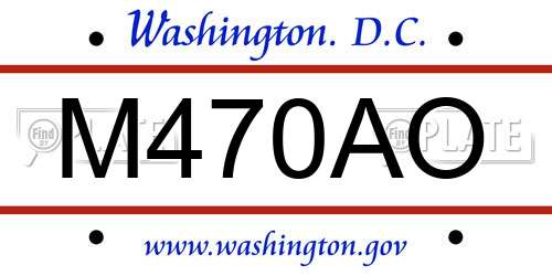 M470AO District Of Columbia License Plate