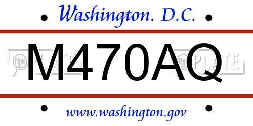 M470AQ District Of Columbia License Plate