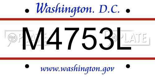 M4753L District Of Columbia License Plate