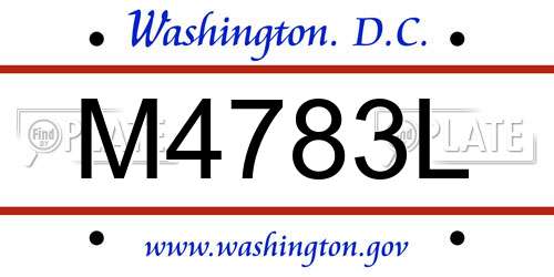 M4783L District Of Columbia License Plate