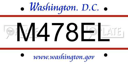 M478EL District Of Columbia License Plate