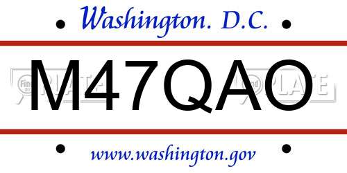 M47QAO District Of Columbia License Plate