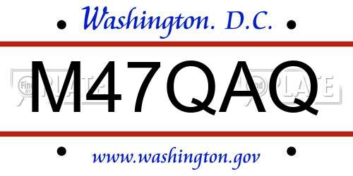 M47QAQ District Of Columbia License Plate