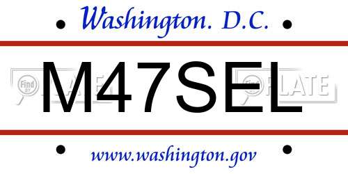 M47SEL District Of Columbia License Plate