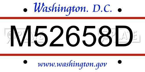 M52658D District Of Columbia License Plate