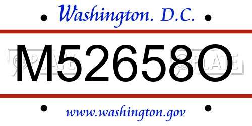 M52658O District Of Columbia License Plate
