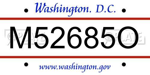 M52685O District Of Columbia License Plate