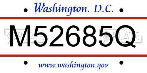 M52685Q District Of Columbia License Plate