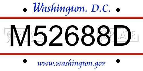 M52688D District Of Columbia License Plate