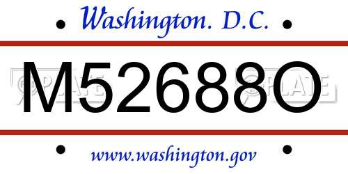 M52688O District Of Columbia License Plate
