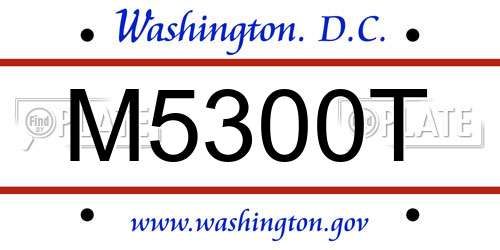 M5300T District Of Columbia License Plate