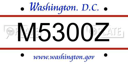 M5300Z District Of Columbia License Plate