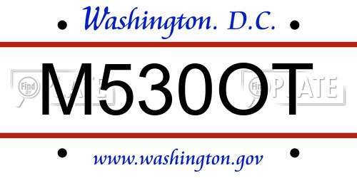 M530OT District Of Columbia License Plate