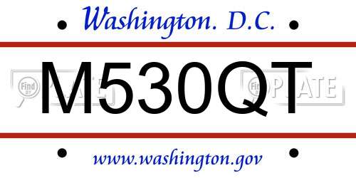 M530QT District Of Columbia License Plate