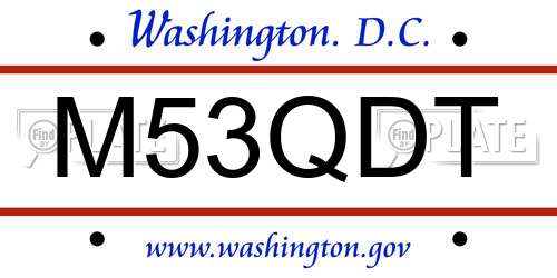 M53QDT District Of Columbia License Plate