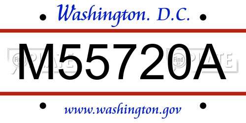 M55720A District Of Columbia License Plate