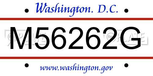 M56262G District Of Columbia License Plate