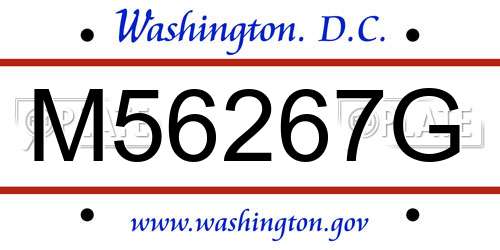 M56267G District Of Columbia License Plate