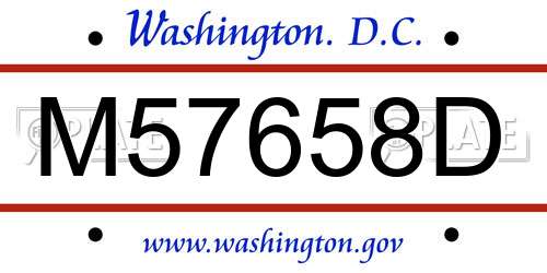 M57658D District Of Columbia License Plate