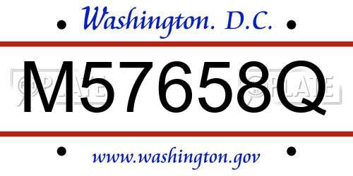 M57658Q District Of Columbia License Plate