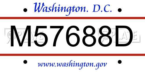 M57688D District Of Columbia License Plate
