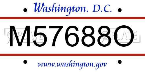 M57688O District Of Columbia License Plate