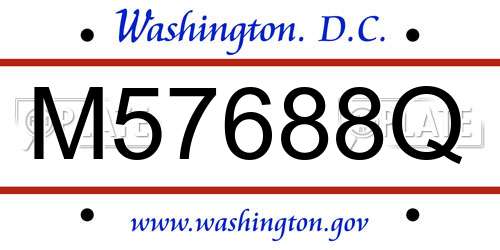 M57688Q District Of Columbia License Plate