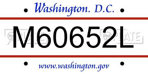 M60652L District Of Columbia License Plate