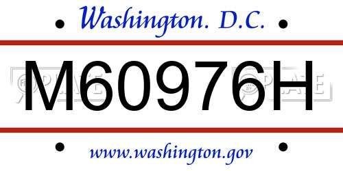 M60976H District Of Columbia License Plate