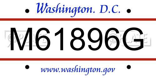 M61896G District Of Columbia License Plate