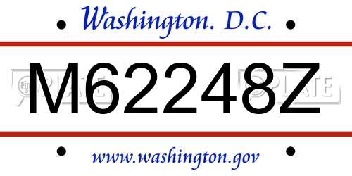 M62248Z District Of Columbia License Plate