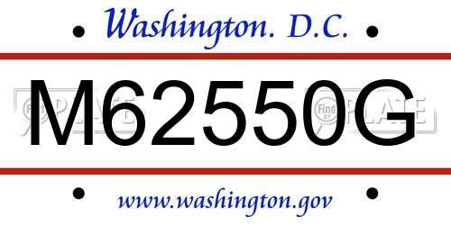M62550G District Of Columbia License Plate