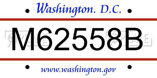 M62558B District Of Columbia License Plate