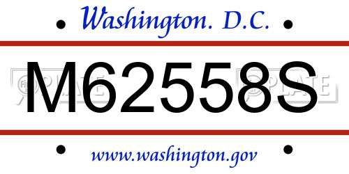M62558S District Of Columbia License Plate
