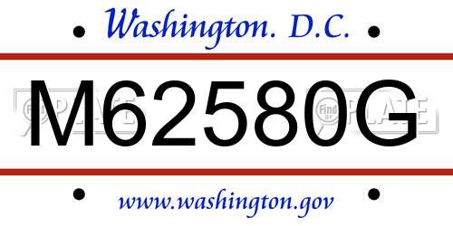 M62580G District Of Columbia License Plate