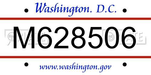 M628506 District Of Columbia License Plate