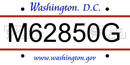 M62850G District Of Columbia License Plate