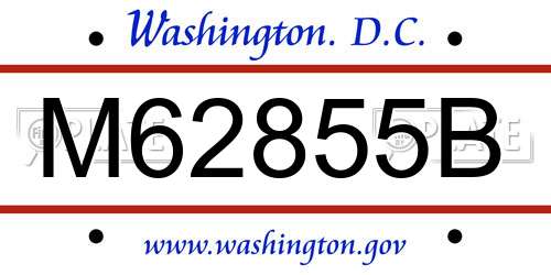 M62855B District Of Columbia License Plate