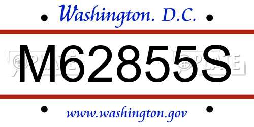 M62855S District Of Columbia License Plate