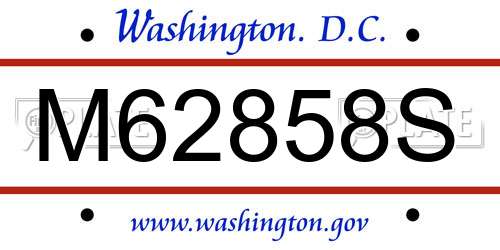 M62858S District Of Columbia License Plate