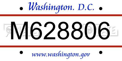 M628806 District Of Columbia License Plate