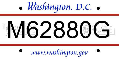 M62880G District Of Columbia License Plate