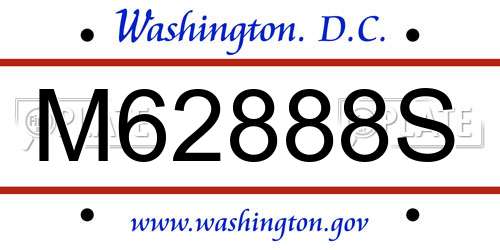M62888S District Of Columbia License Plate