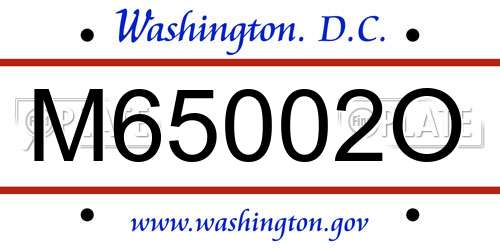 M65002O District Of Columbia License Plate
