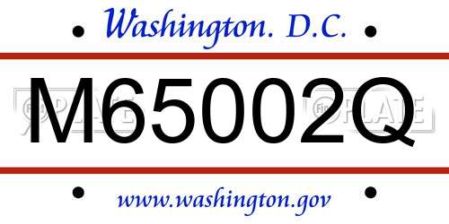 M65002Q District Of Columbia License Plate