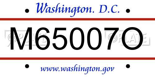 M65007O District Of Columbia License Plate