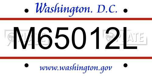 M65012L District Of Columbia License Plate
