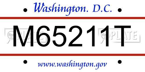M65211T District Of Columbia License Plate