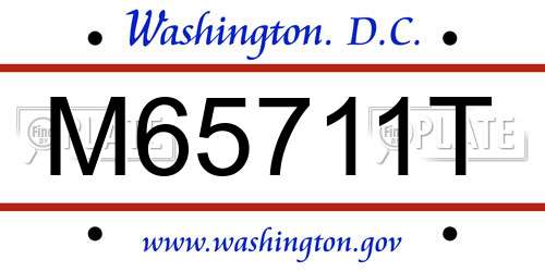 M65711T District Of Columbia License Plate
